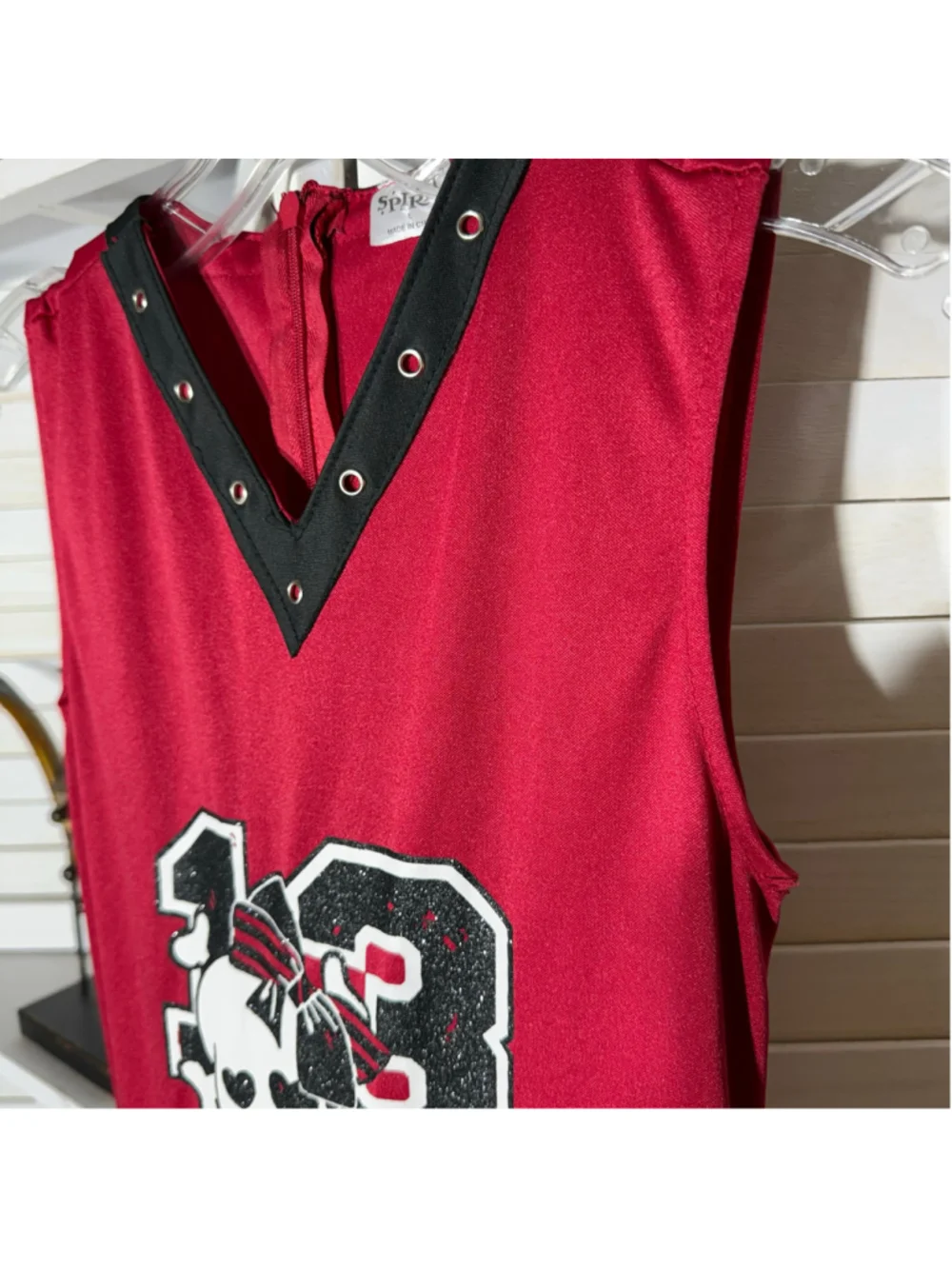 Spirit Halloween kids zombie cheerleader costume black red gothic punk alt sz L